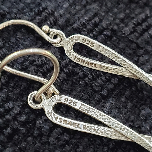 SILPADA 925 Sterling Silver Pearl Diver Hammered Texture Dangle Earrings W2285 main image 0